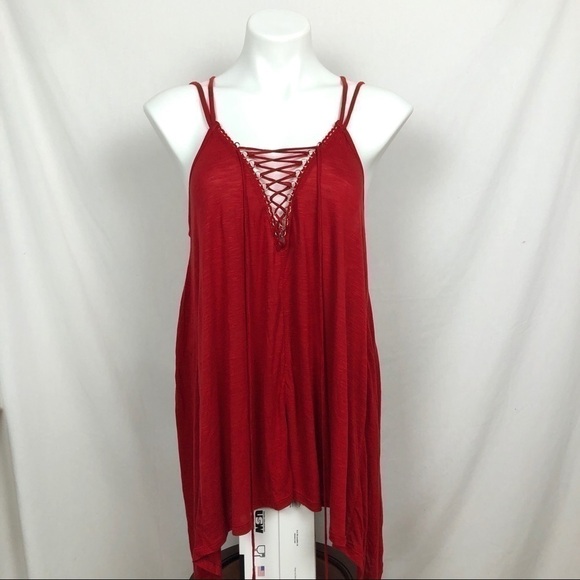 H&M Coachella line boho chic rust red tank - Picture 3 of 8